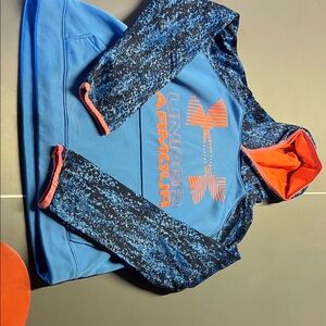 Under Armour Blue Hoodie with Orange Logo
